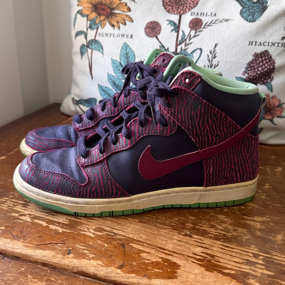 Nike Dunk Hi Skinny Print/purple raspberry mint size 9